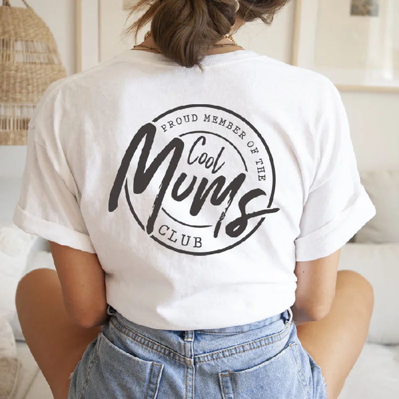 Cool Mums Club Back Logo White T-Shirt