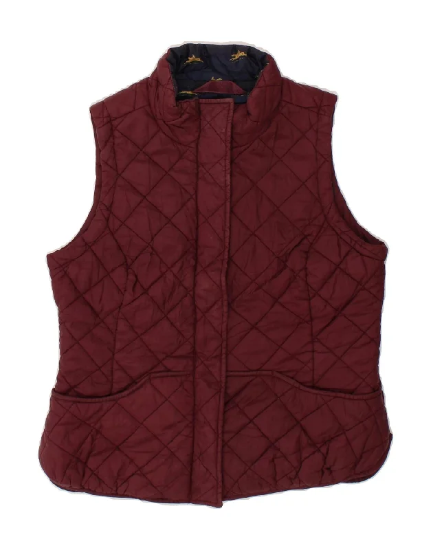 TOM JOULE Womens Quilted Gilet UK 14 Large  Maroon Polyamide