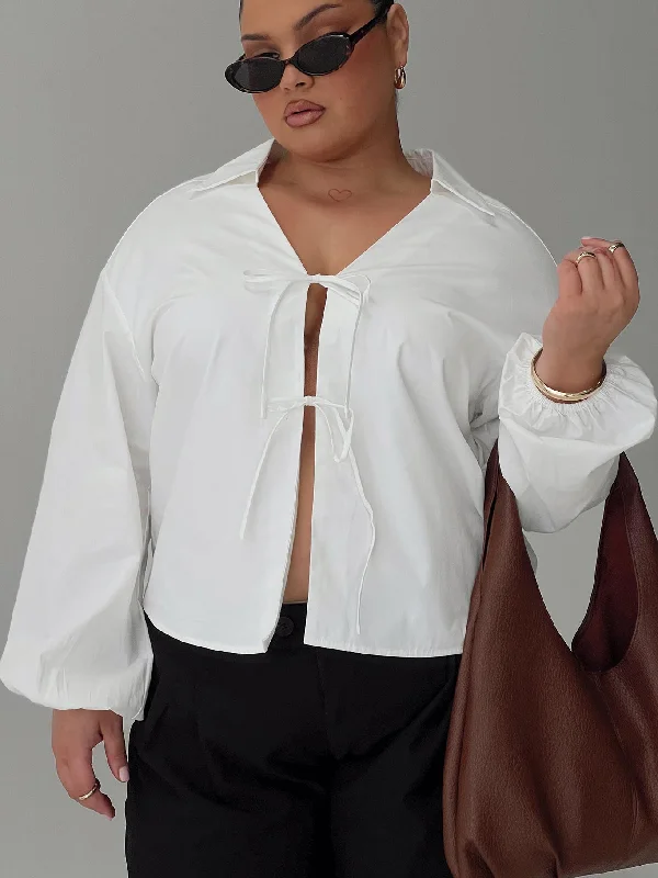 Rinon Long Sleeve Top White Curve