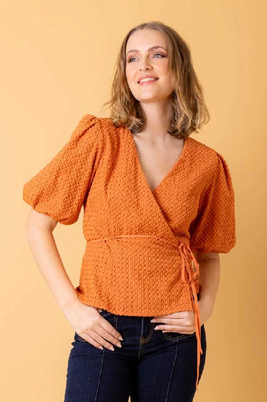 Gina Wrap Top Rust