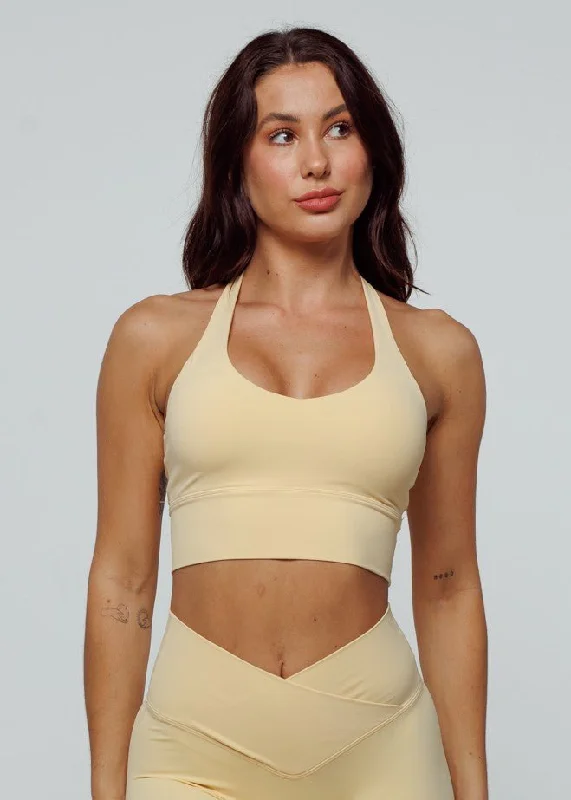 Elevate Halter Bra - Buttermilk