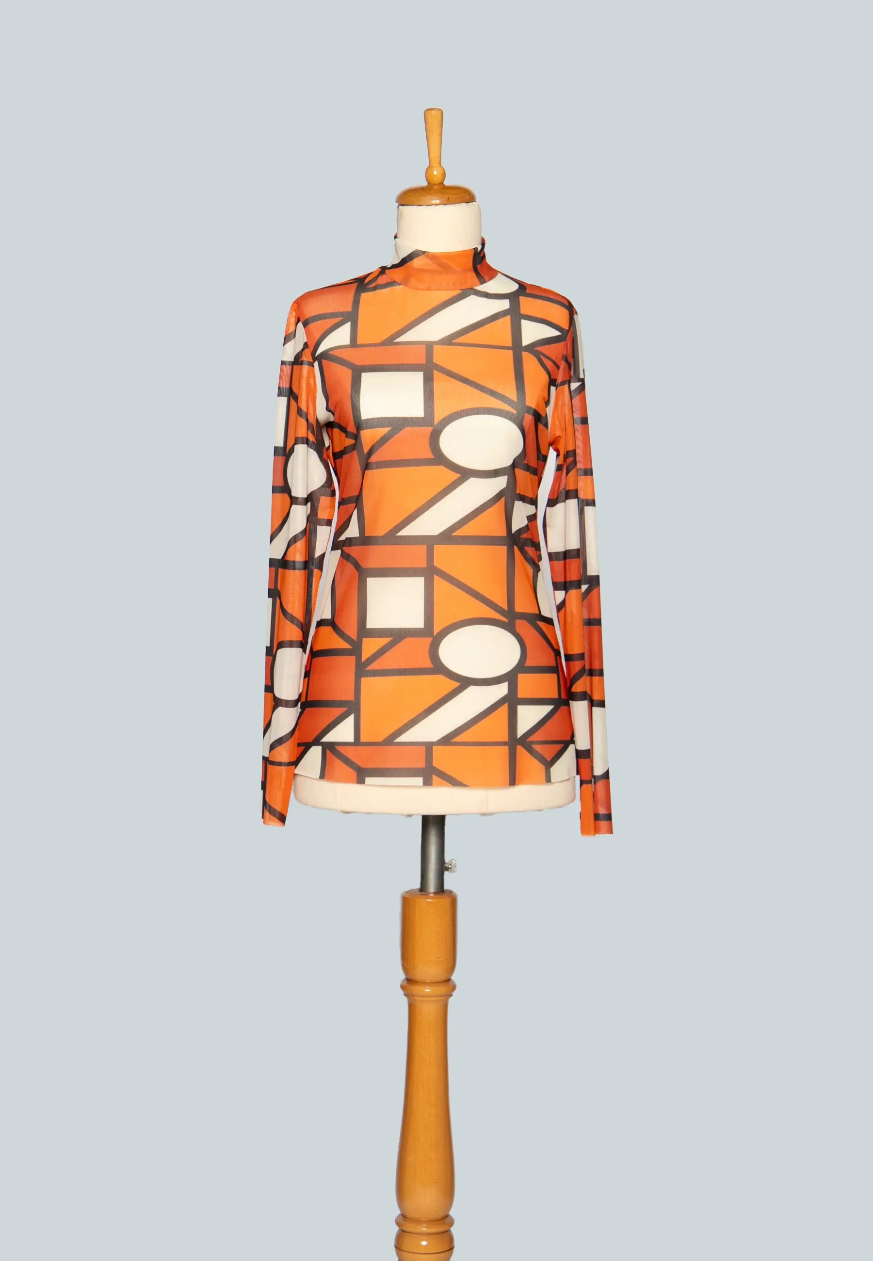 Illusion Mesh Print Terracotta