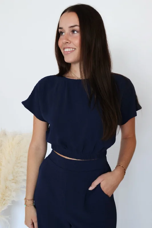 Market Find Top- Navy (FINIAL SALE)