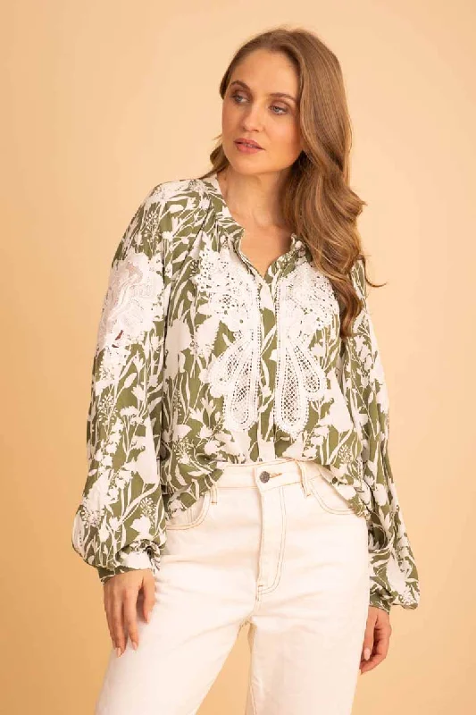 Annie Blouse Green Floral