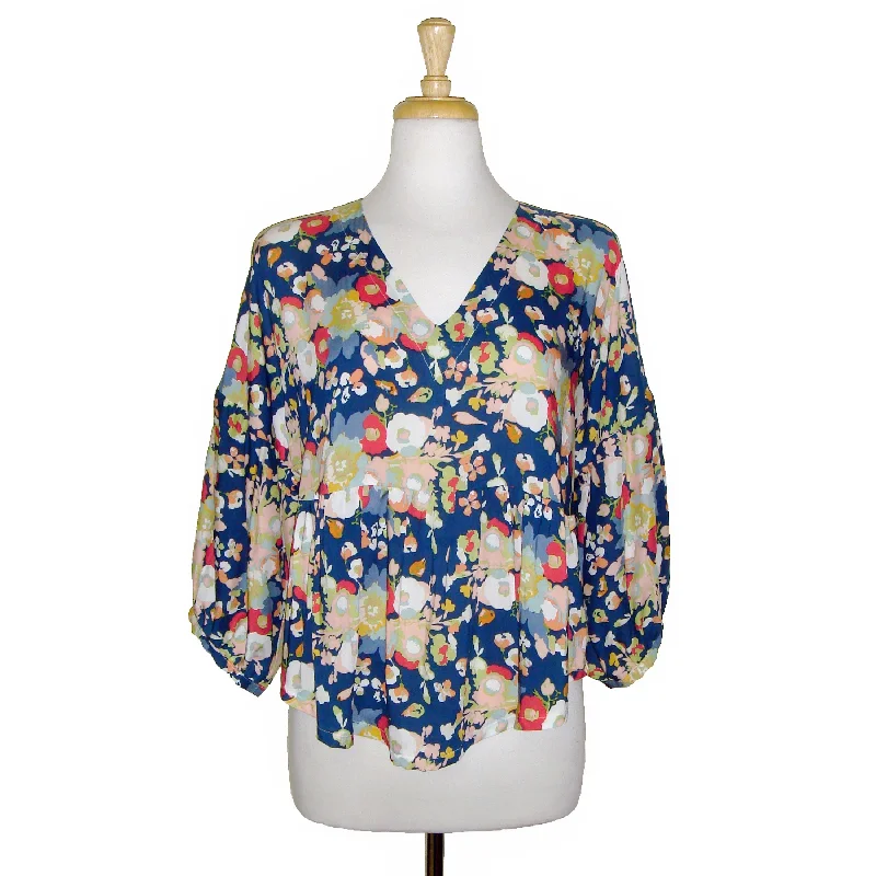 Naomi Top - Blue Floral