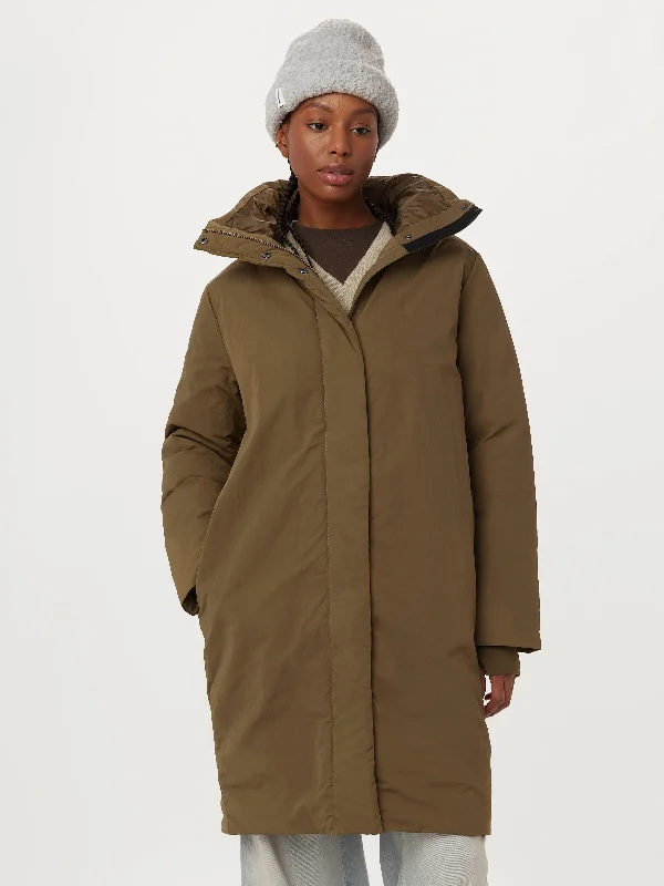 The Iceland Long Coat in Dark Olive