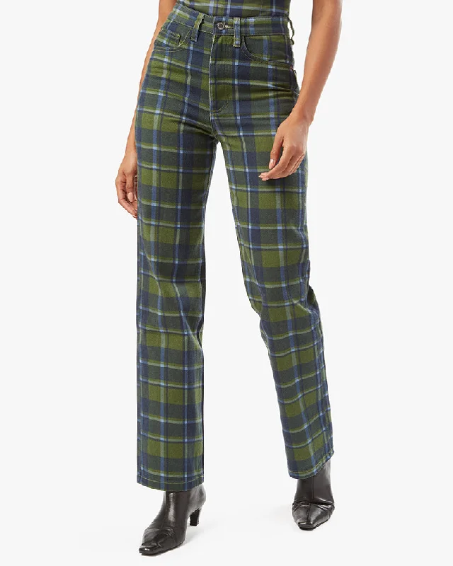 High Rise Classic Plaid Dad Jean