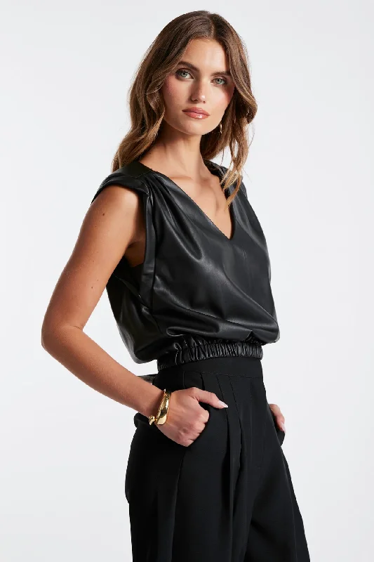 Simone Vegan Leather Top