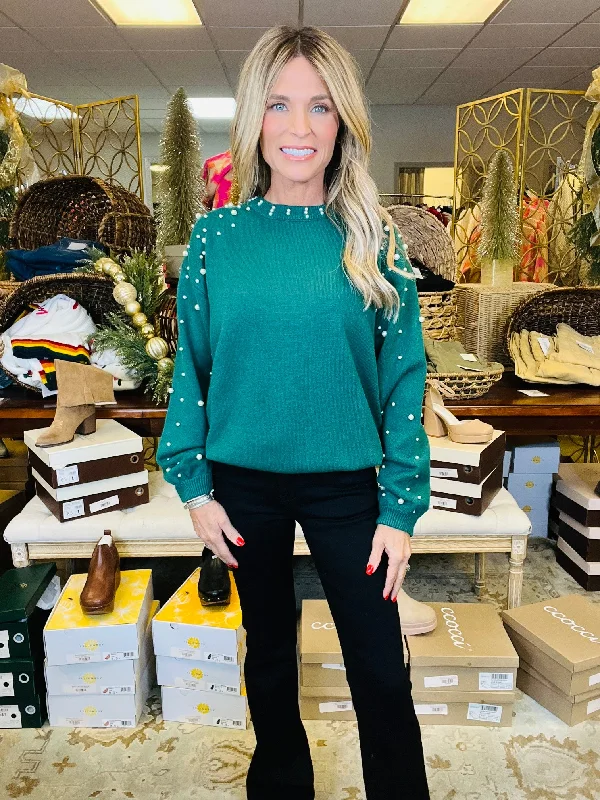 ADD THE ACCENTS SWEATER--EMERALD--WINTER SALE