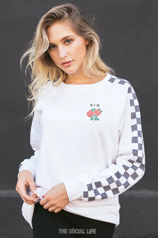 Big's Checkered Raglan Crewneck