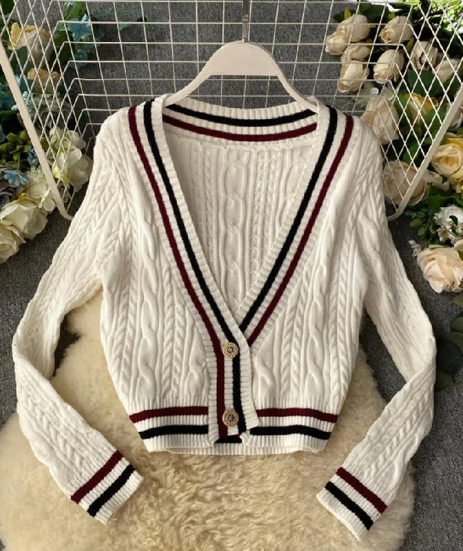 New style v neckline loose sweater long sleeve sweater sweater coat spring and autumn clothing  158