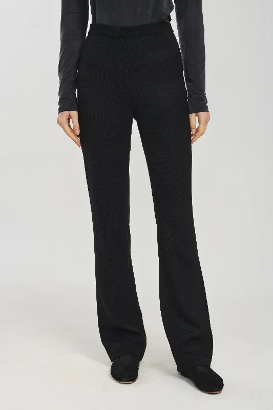 Black soft touch wool slim leg pants