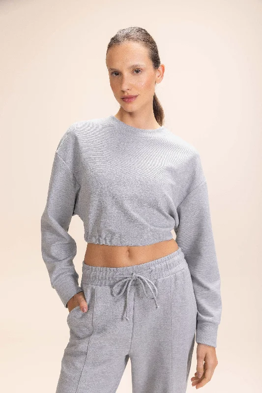 Sleek Long Sleeve Crop Sweatshirt