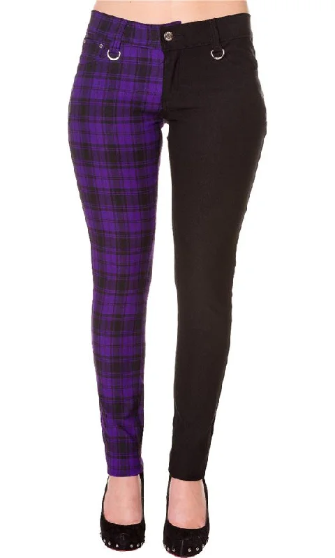 The Damage [Half Black/Half Purple Check] | SKINNY JEANS