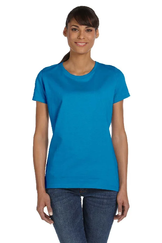 Fruit Of The Loom Womens HD Jersey Short Sleeve Crewneck T-Shirt - Pacific Blue - Closeout