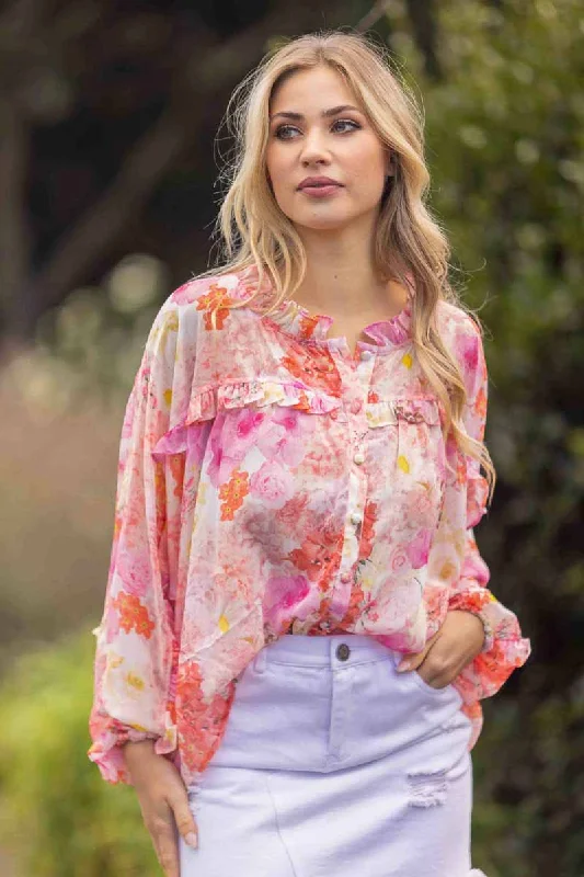 Rachelle Blouse Pink Floral