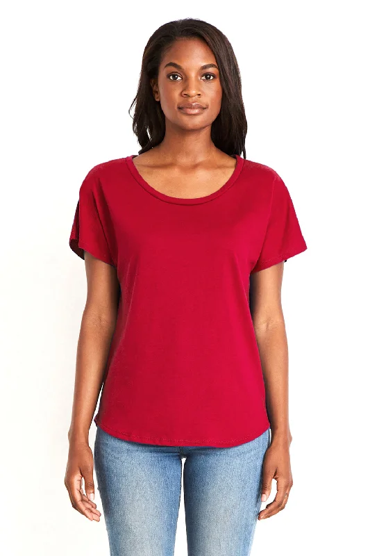 Next Level Womens Ideal Dolman Short Sleeve Crewneck T-Shirt - Red - Closeout