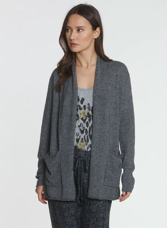 Core Pocket Cardigan - Charcoal