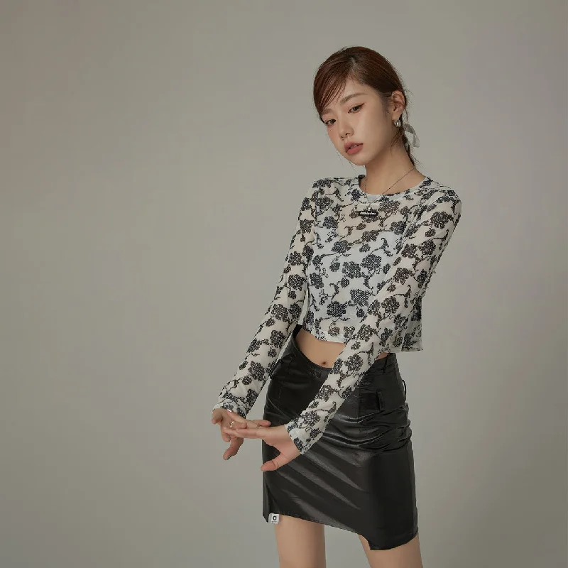 Flower Pattern Cropped Top