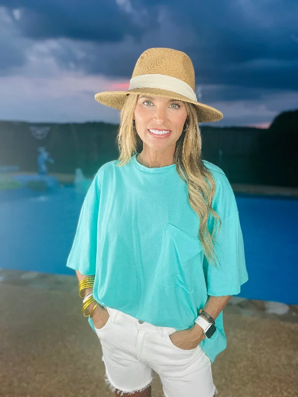 POINT OF PRETTY TOP- OCEAN WATER BLUE-SUMMER SALE