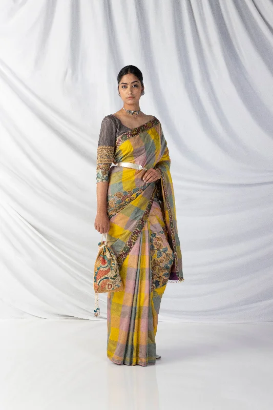 Earthy Tones Kambi Saree and Blouse