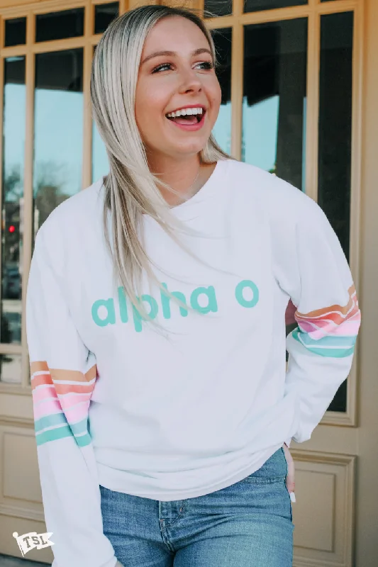 Alpha Omicron Pi Horizon Raglan Crewneck