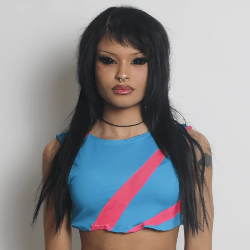 LASER CROP TOP BLUE / PINK