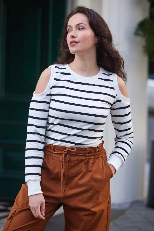 Ada Top White Stripe