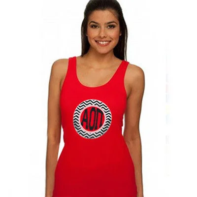 Sorority Chevron Printed Ladies Tank - Next Level 3533 - CAD