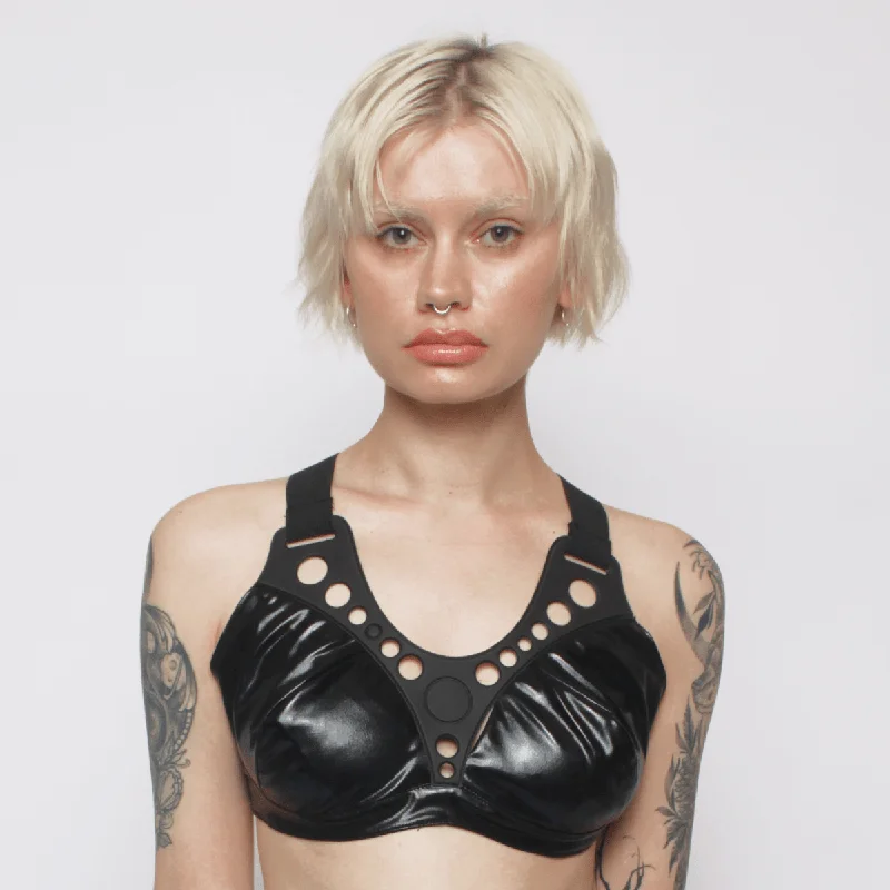 CYBAURA BRALETTE BLACK WET LOOK