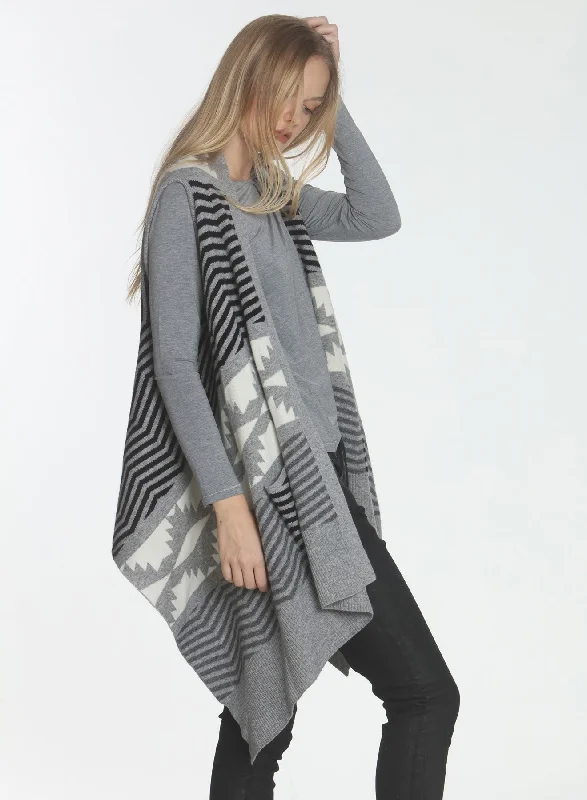 Navajo Wrap Vest - Grey