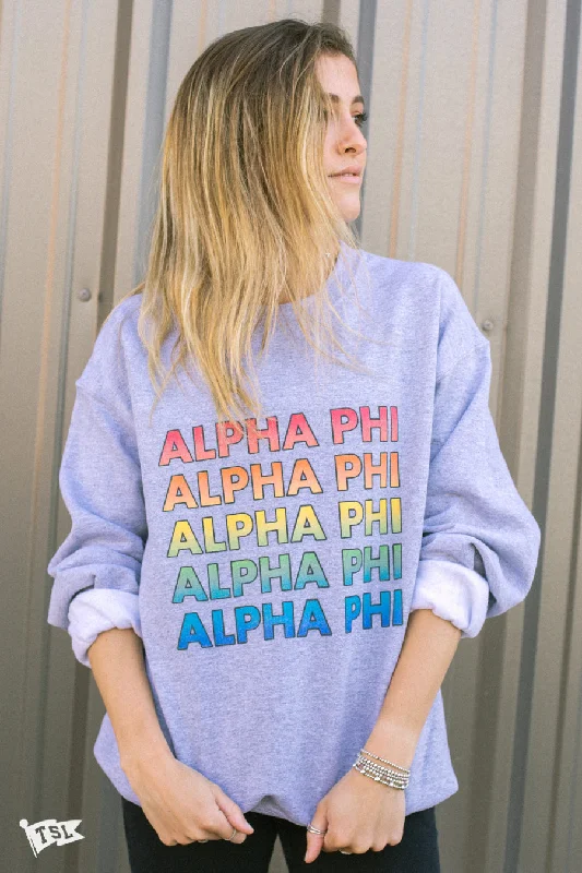 Alpha Phi Technicolor Crewneck