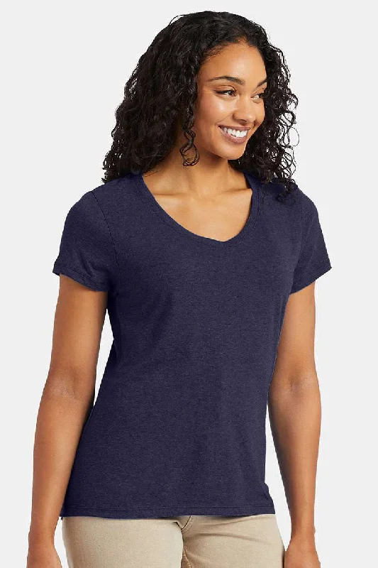 Hanes Womens X-Temp FreshIQ Moisture Wicking Short Sleeve V-Neck T-Shirt - Navy Blue