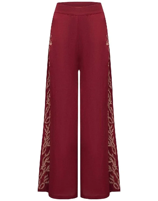 Palazzo Pants - Burgundy