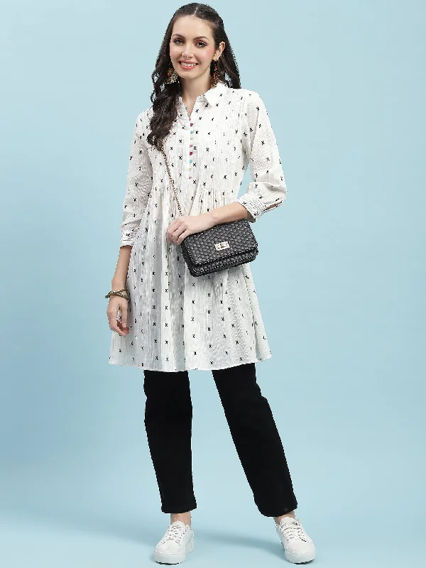 Women White A-line Tunic