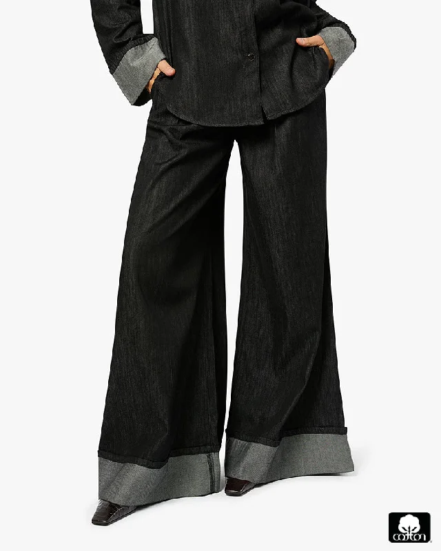 High Waisted Pleated Super Wide Leg Pant