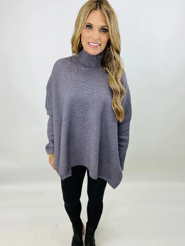 BIG PLANS TUNIC IN CHARCOAL