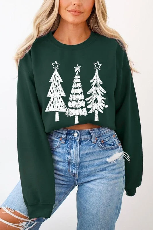 Christmas Trees Graphic Fleece Sweatshirts