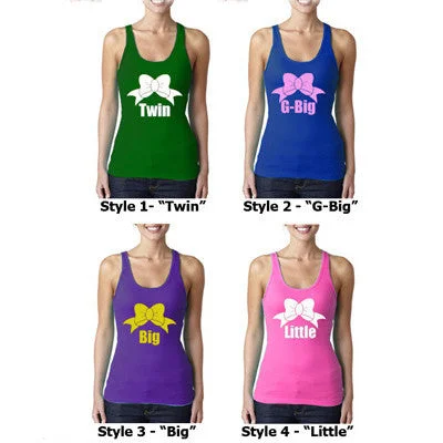 Sorority Printed Bow Ladies Tank - Next Level 3533 - CAD