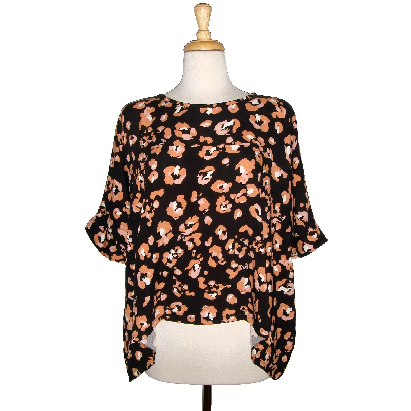 Chloe Top - Peach Leopard