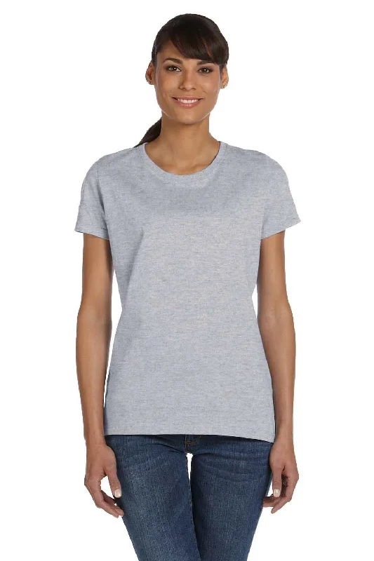 Fruit Of The Loom Womens HD Jersey Short Sleeve Crewneck T-Shirt - Heather Grey - Closeout