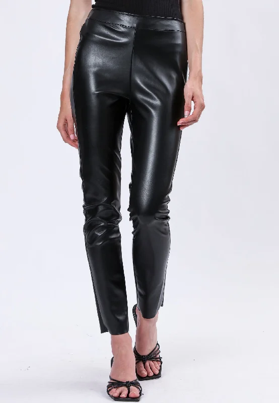 FINAL BLACK LEATHER LOOK LEGGINGS