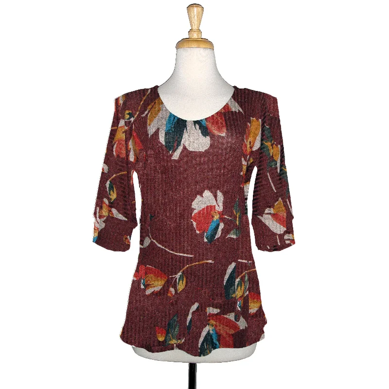 Sweater - Merlot Floral - Sale